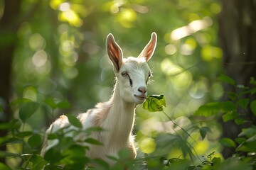 Canvas Print - white rabbit in the forest