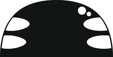 Poster - minimalist illustration featuring a black and white half circle with holes