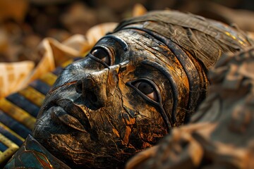 Poster - A detailed view of a statue depicting a human figure, suitable for use in illustrations or design projects