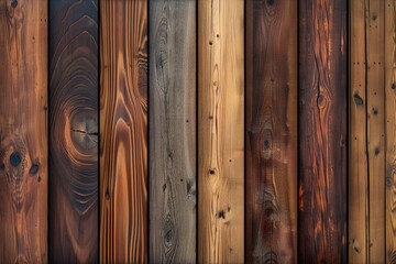 Aufkleber - Close-up shot of wooden panelling on a wall, suitable for use in interior design or home decor contexts