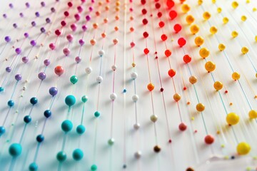 Aufkleber - A collection of bright and vibrant pins arranged on a clean white background, great for graphic design, scrapbooking or crafting projects