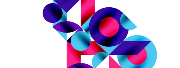Wall Mural - Circle pattern, round elements with lines and arrows composition for wallpaper, banner, background or landing