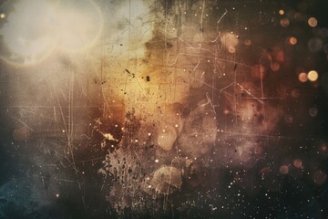 Aufkleber - A blurry image of a clock on a wall with unclear hands and face
