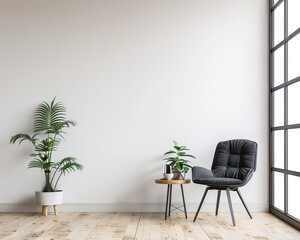 Wall Mural - mockup, office space blank walls, modern understated design