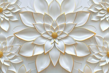 Poster - Paper flowers adorn this close-up shot of a wall