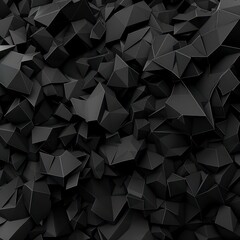 Wall Mural - abstract design featuring intricate black polygons set against a solid black background, creating a striking and sophisticated visual contrast.