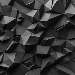 Wall Mural - abstract design featuring intricate black polygons set against a solid black background, creating a striking and sophisticated visual contrast.