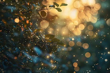 Poster - blurry photo of bunch of lights, bokeh effect overlay with soft and blurred lights for magical atmosphere