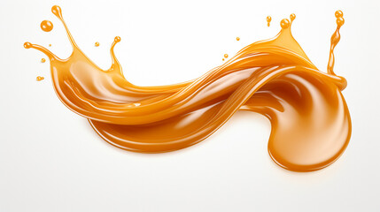 Caramel splash isolated on a white background