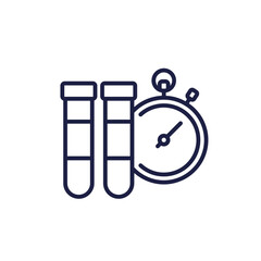 Sticker - fast lab tests line icon on white