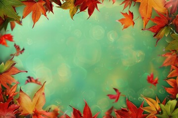 Poster - A natural leaf frame on a tree branch