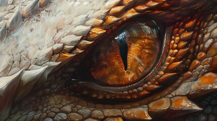 Wall Mural - Dragon eye close up