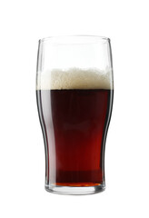 Wall Mural - Glass of dark beer isolated on white