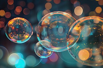 Poster - bunch of bubbles floating in the air, Bubble charts highlighting relationships between three variables