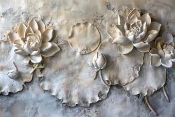 Close-up photo of two flowers growing out of the wall, likely in an urban or industrial setting