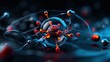 © missisya - A stunning close-up of an abstract molecular structure showcasing vibrant colors and intricate connections in a scientific theme.
