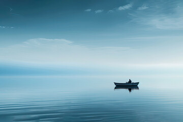Leinwandbilder - calming blue background, evoking feelings of serenity and tranquility