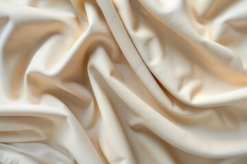 Sticker - A closeup shot of soft creamcolored leather draped and folded to create a textured background