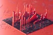 © SaroStock - red and black photo of city, chart with 3D graph for investments