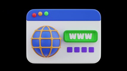 Poster - 3D Animation of WWW Connects Users Worldwide | Alpha Channel