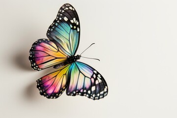 Poster - butterfly flying over flower field, colorful butterfly flits past, its delicate wings carrying it on the breeze