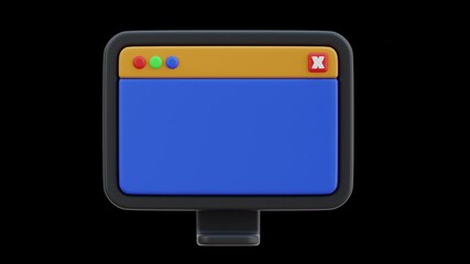 Poster - 3D Animation of Ad Block Prevents Unwanted Ads | Alpha Channel