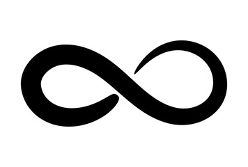 Fototapete - Hand drawn infinity symbol. Black infinity icon. Eternity, infinite, limitless and forever signs.
