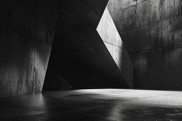 Aufkleber - concrete wall with staircase and shadow, Concrete backgrounds in cool gray tones, perfect for minimalist and modern designs