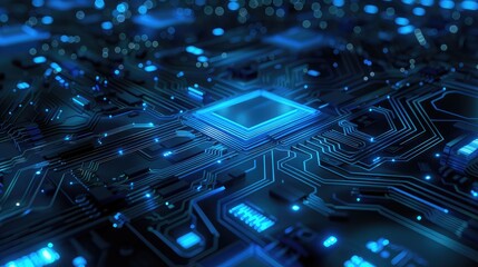 Aufkleber - Abstract 3D background with circuit board patterns, symbolizing business technology infrastructure.