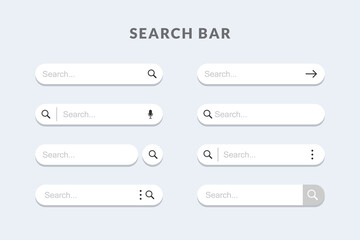 Fototapete - Search bar vector element design. Set of search boxes ui template