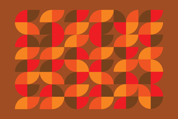 Poster - Retro seamless geometric pattern background, vector abstract circles,bauhaus pattern background.