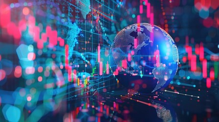 Poster - financial data overlays, highlighting global market trends.
