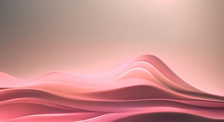 Wall Mural - Sound waves traveling through a soft textured modern background 3D minimal style 4k animation