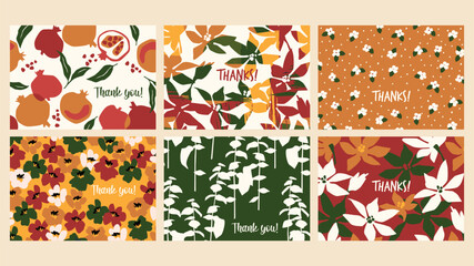 Poster - Set of vector floral design. Template for card, poster, flyer, home decor and other