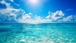 © Evgeniya - Summer background azure sea blue sky with clouds and bright sun