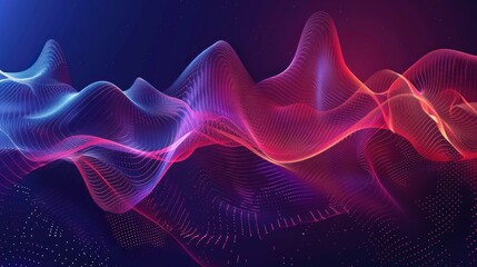 Poster - Colorful light waves on blue background