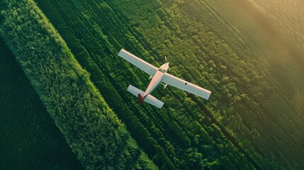 Wall Mural - Aerial business solutions are transforming agriculture, providing farmers with detailed aerial imagery to monitor crop health and optimize yields.