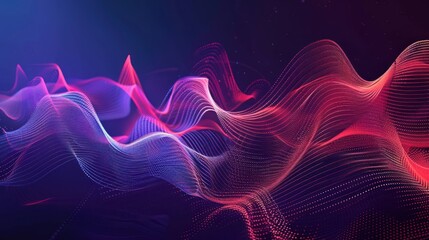 Poster - Colorful light waves on blue background