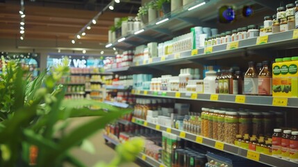 Canvas Print - Create a campaign for a supermarket to promote its health and wellness section, featuring vitamins, supplements, and organic foods.