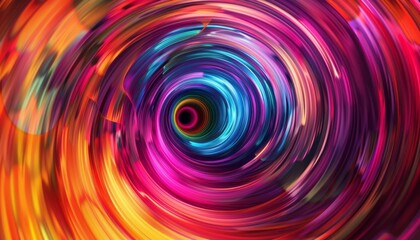 Poster - Colorful Abstract Spiral Design With Blurry Swirls of Color