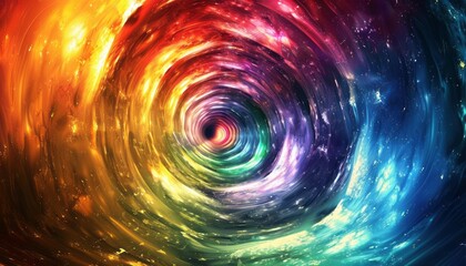 Poster - Colorful Abstract Swirling Galaxy Pattern