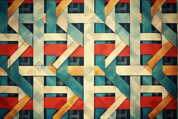 Leinwandbilder - colorful pattern with diagonal design, geometric pattern of intersecting lines and angles