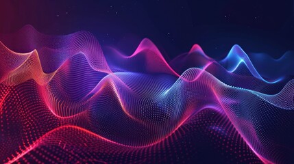 Poster - Colorful light waves on blue background