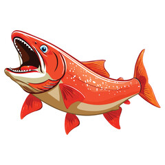 Wall Mural - happy cartoon Salmon fish