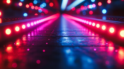 Poster - Bright neon light trails on a dark backdrop, perfect for music and party scenes.
