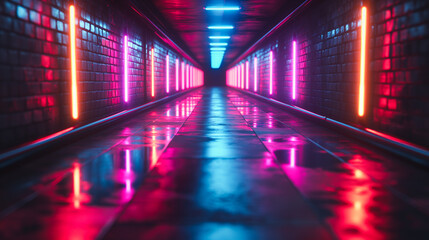 Poster - Bright neon light trails on a dark backdrop, perfect for music and party scenes.