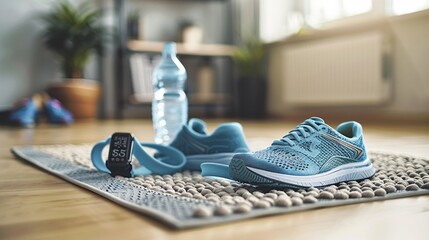 Fitness Shoes and Water Bottle Set for Exercise Sessions