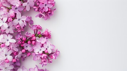 Wall Mural - A close up of a bunch of purple flowers with a white background