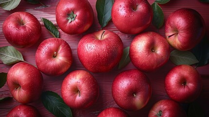 Wall Mural - red apples background