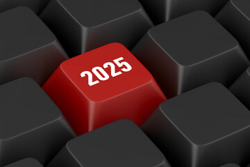 Poster - 2025 new year. 3D illustration